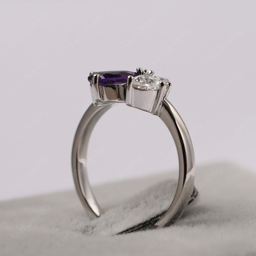 Pear Amethyst Cluster Engagement Ring - LUO Jewelry