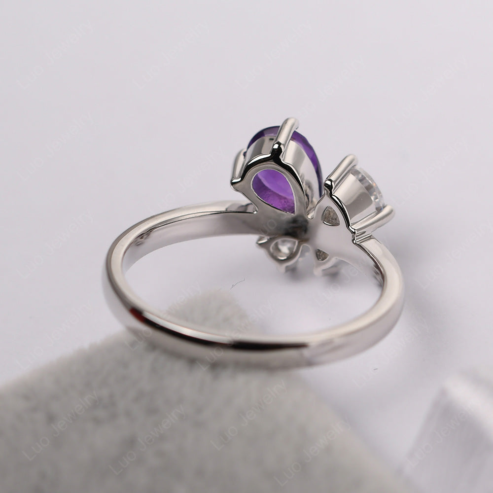 Pear Amethyst Cluster Engagement Ring - LUO Jewelry