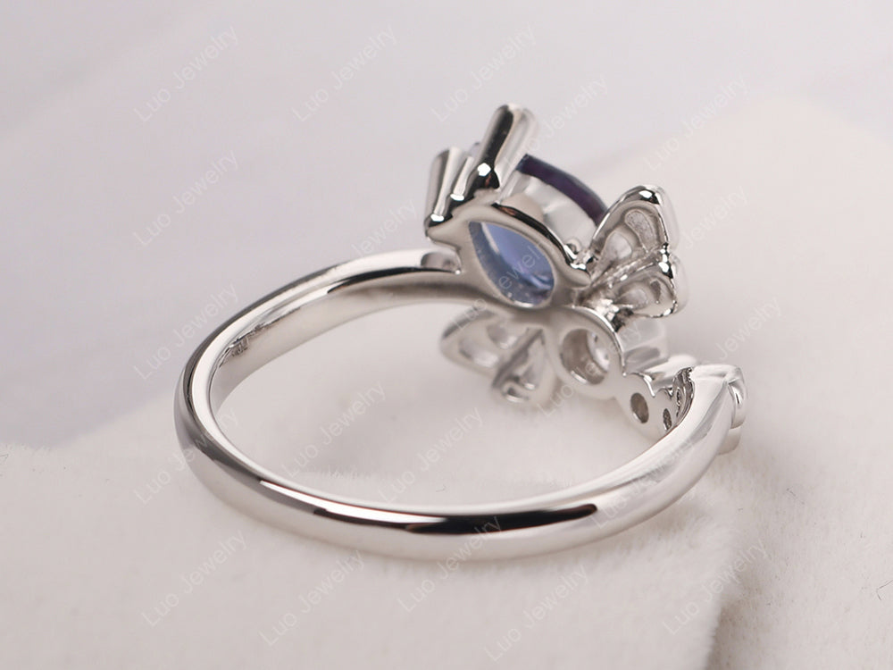 Dragonfly Ring Alexandrite Engagement Ring - LUO Jewelry