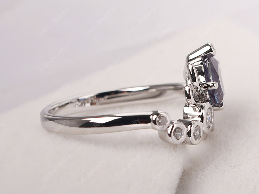 Dragonfly Ring Alexandrite Engagement Ring - LUO Jewelry