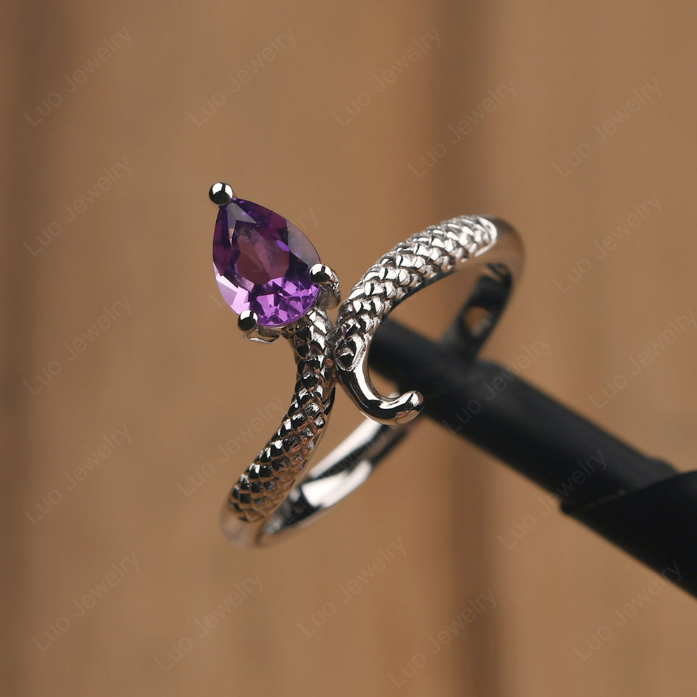 Amethyst Snake Ring - LUO Jewelry