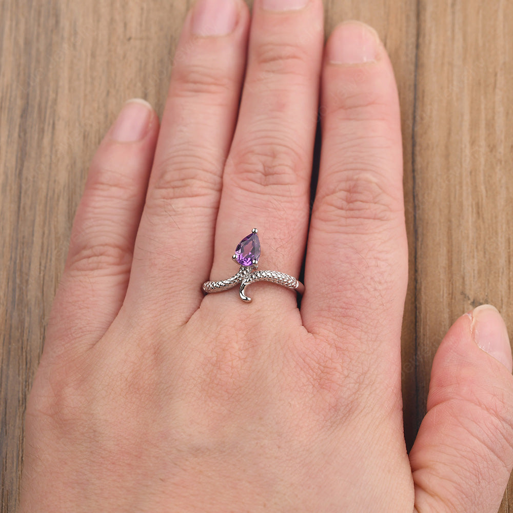 Amethyst Snake Ring - LUO Jewelry