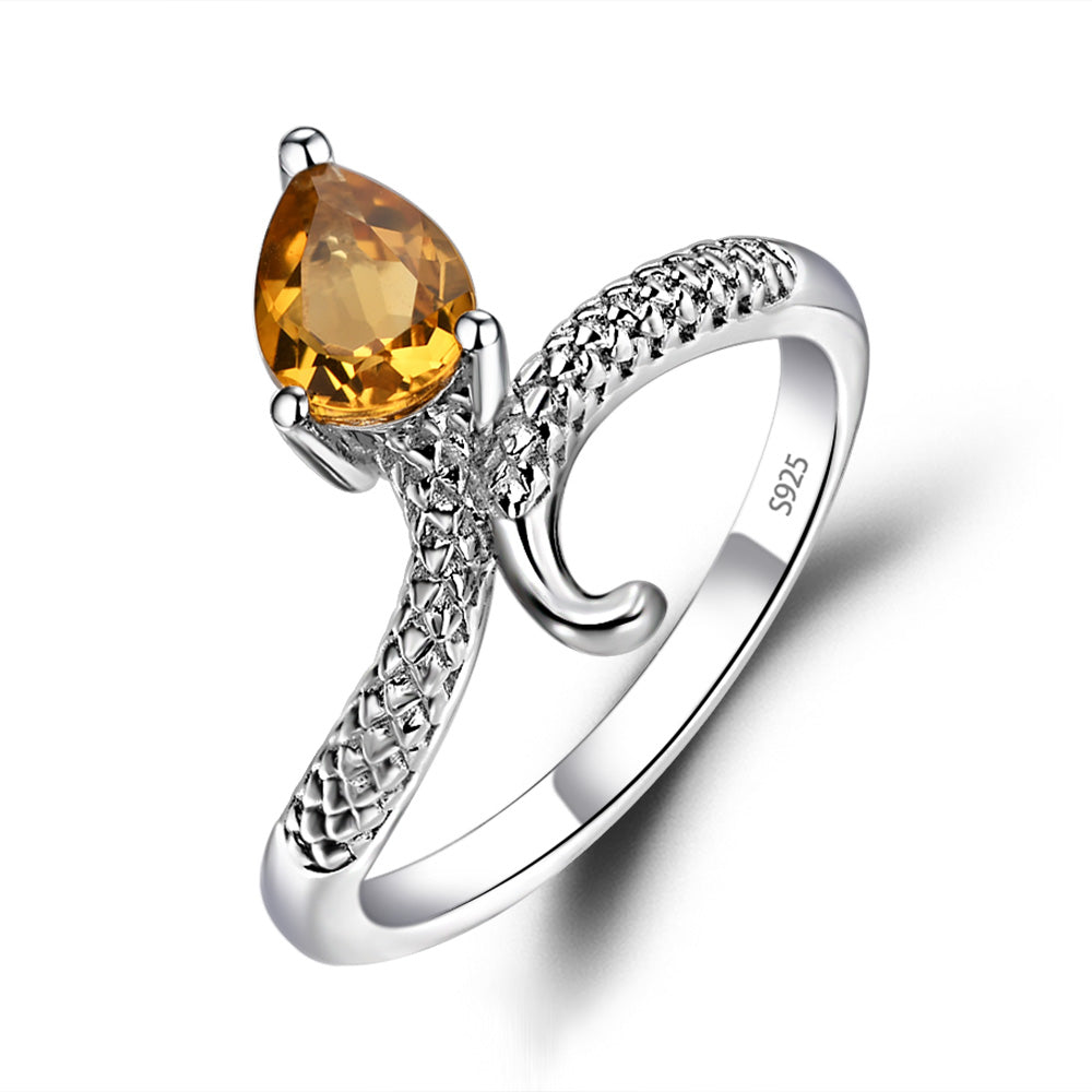 Citrine Snake Ring - LUO Jewelry