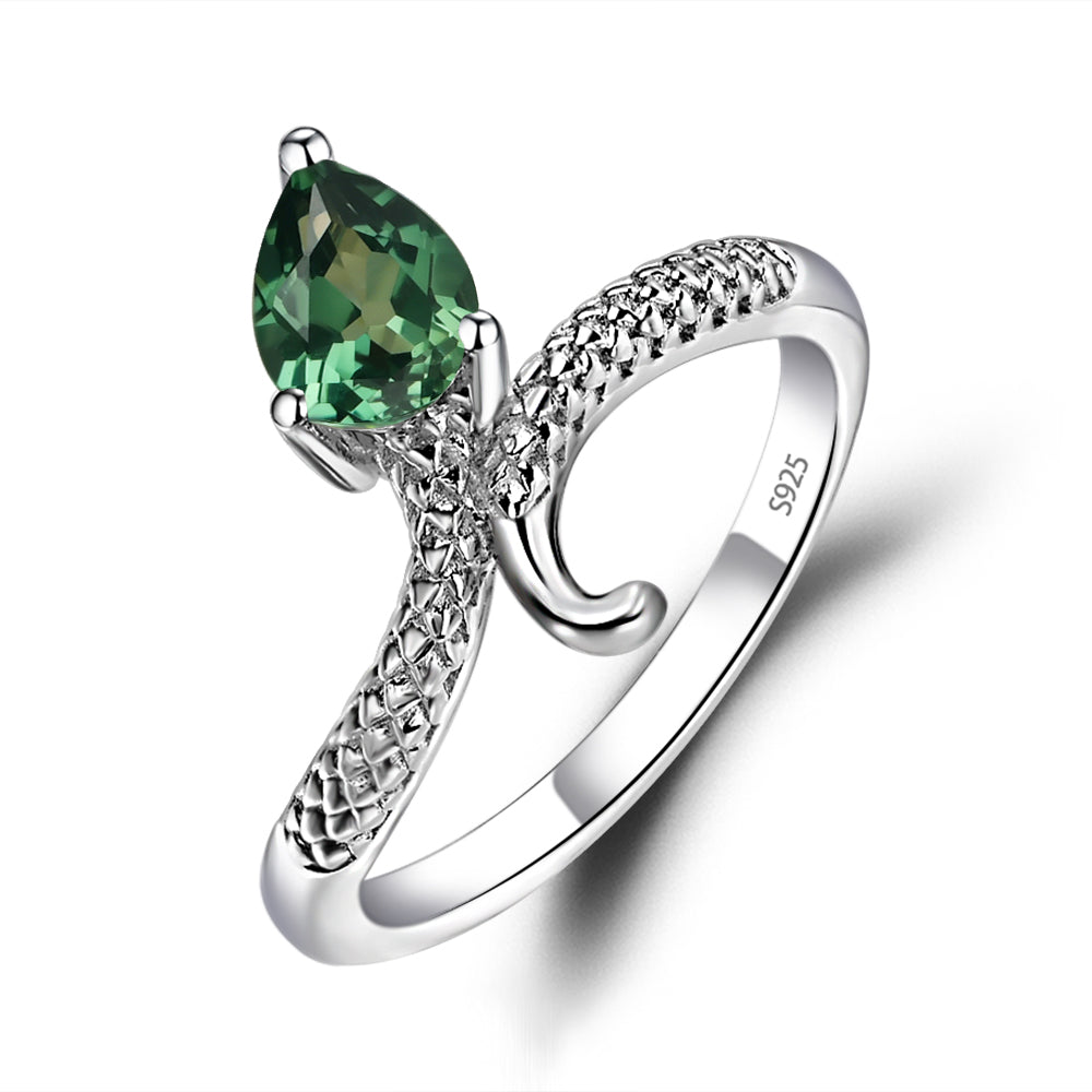 Green Sapphire Snake Ring - LUO Jewelry