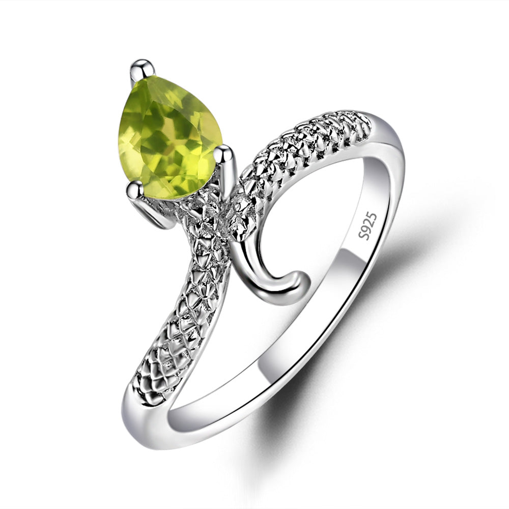 Peridot Snake Ring - LUO Jewelry