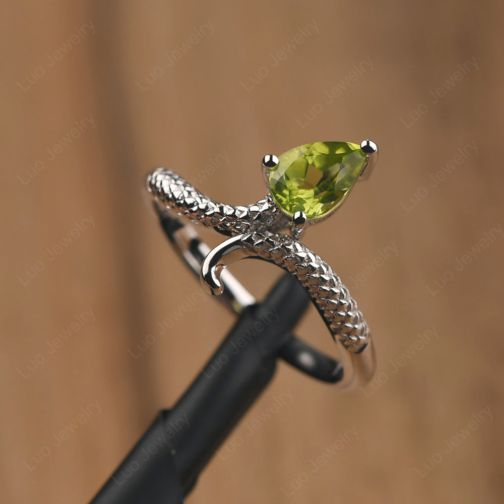 Peridot Snake Ring - LUO Jewelry