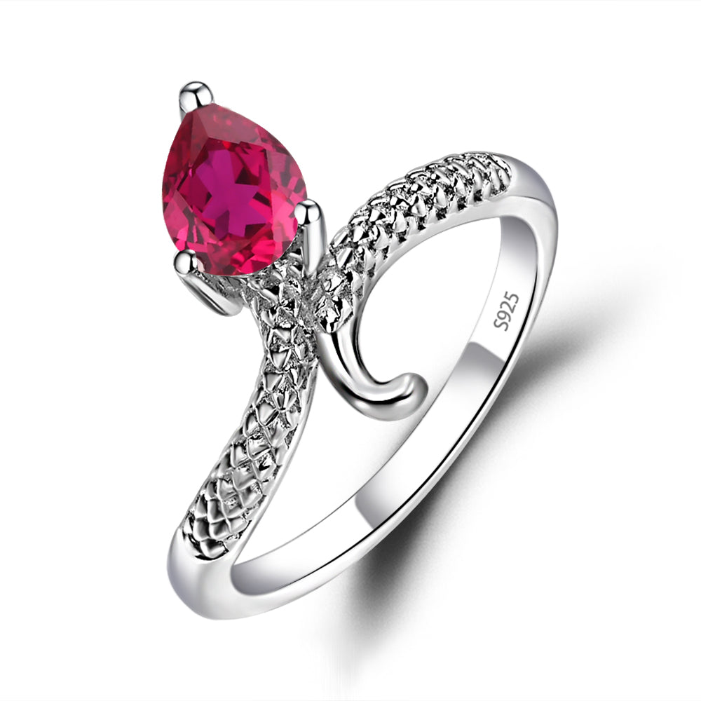 Ruby Snake Ring - LUO Jewelry