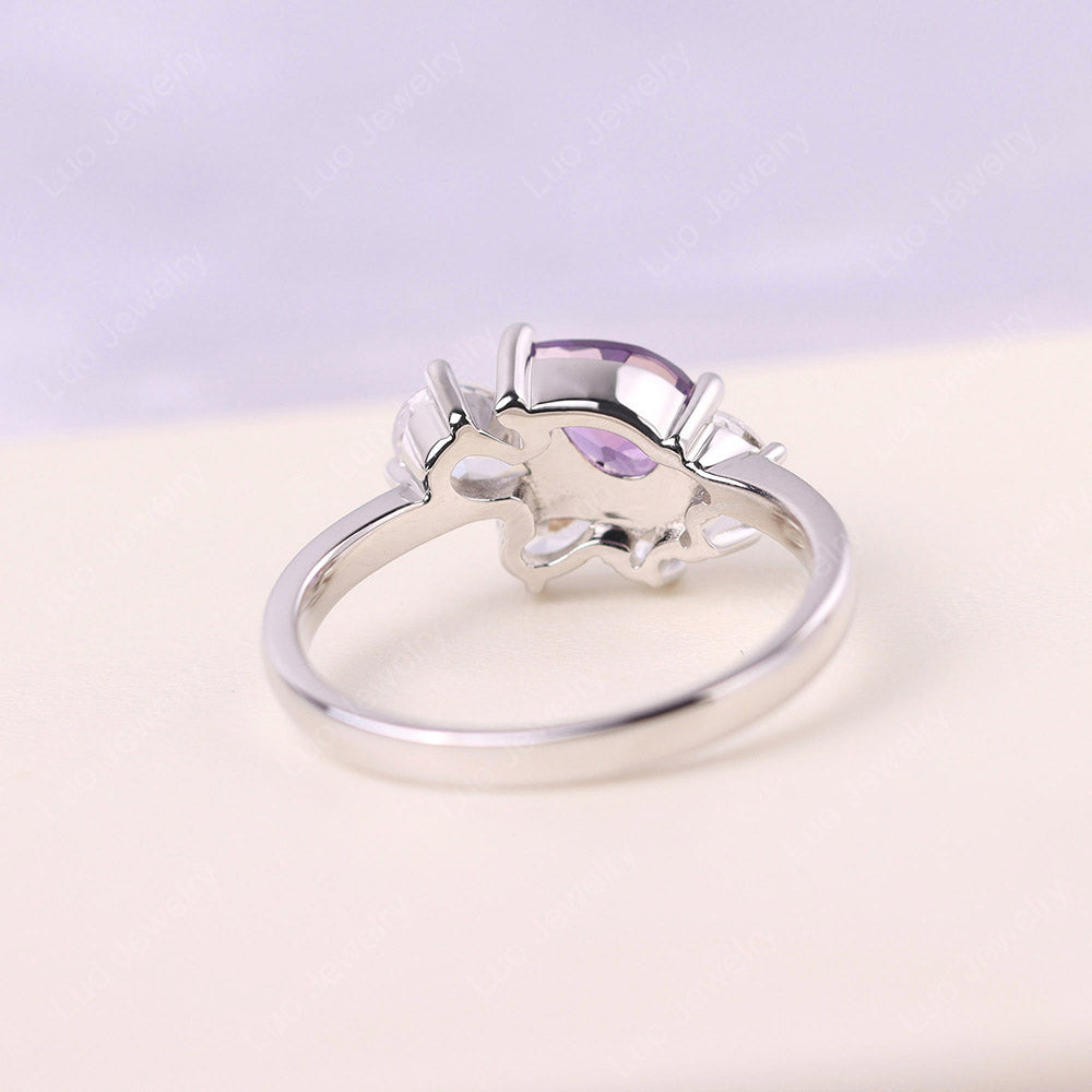 Birnenförmiger Amethyst-Cluster-Mutterring