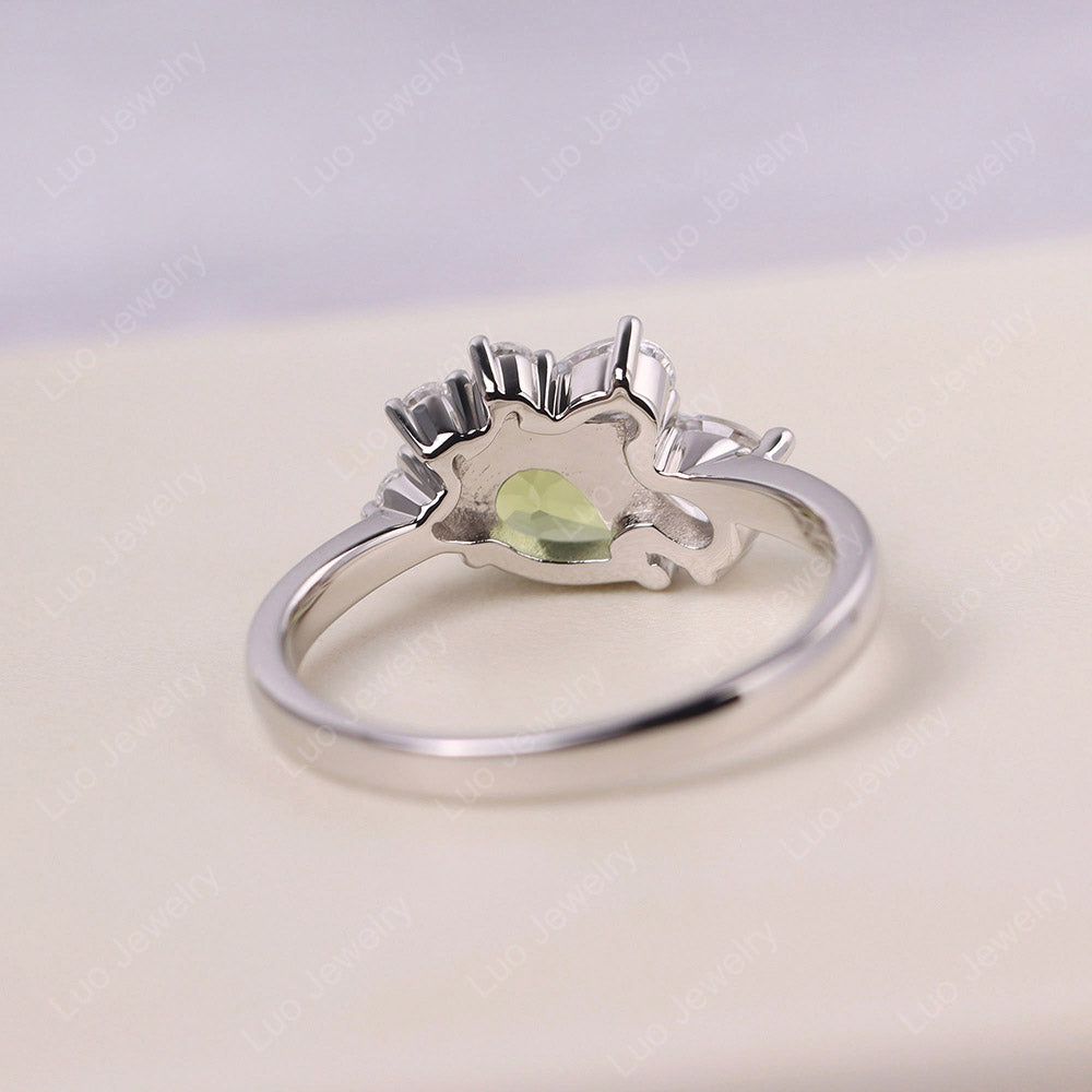 Pear Shaped Cluster Peridot Mothers Ring
