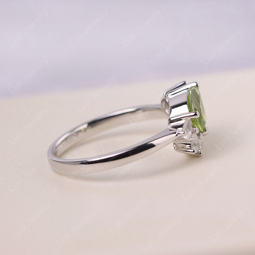 Pear Shaped Cluster Peridot Mothers Ring