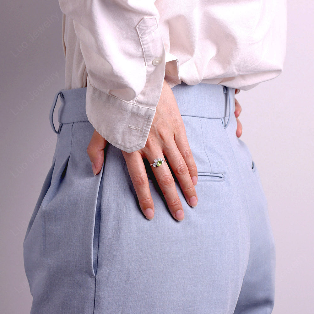 Pear Shaped Cluster Peridot Mothers Ring