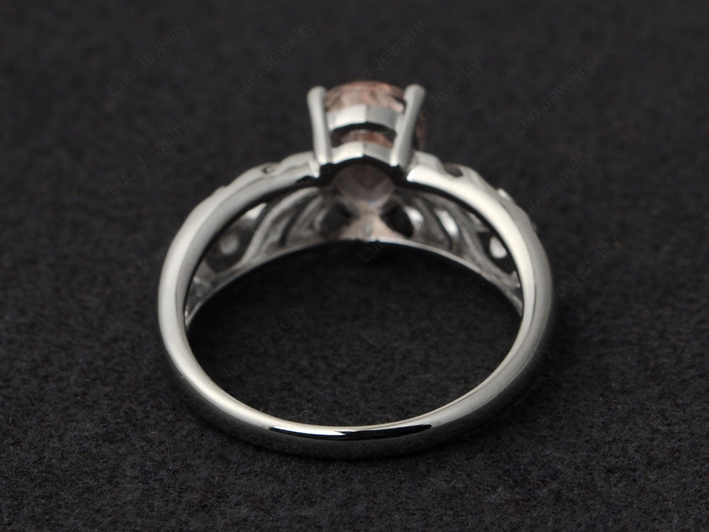 Vintage Morganite Solitaire Ring Pear Shaped - LUO Jewelry