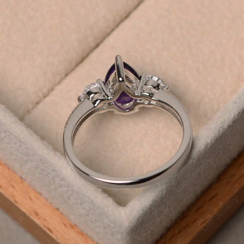 Pear Shaped Amethyst Engagement Rings - LUO Jewelry