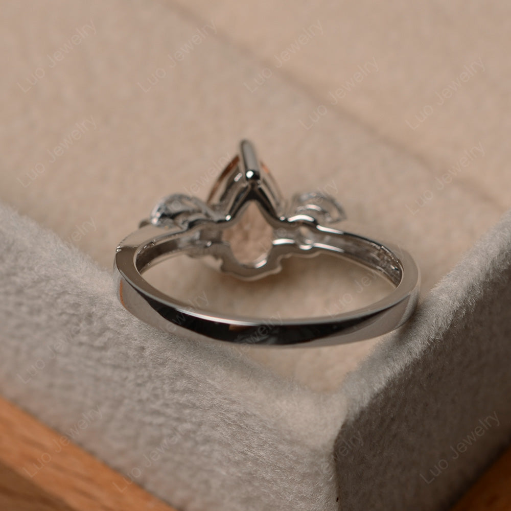 Pear Shaped Morganite Engagement Rings - LUO Jewelry
