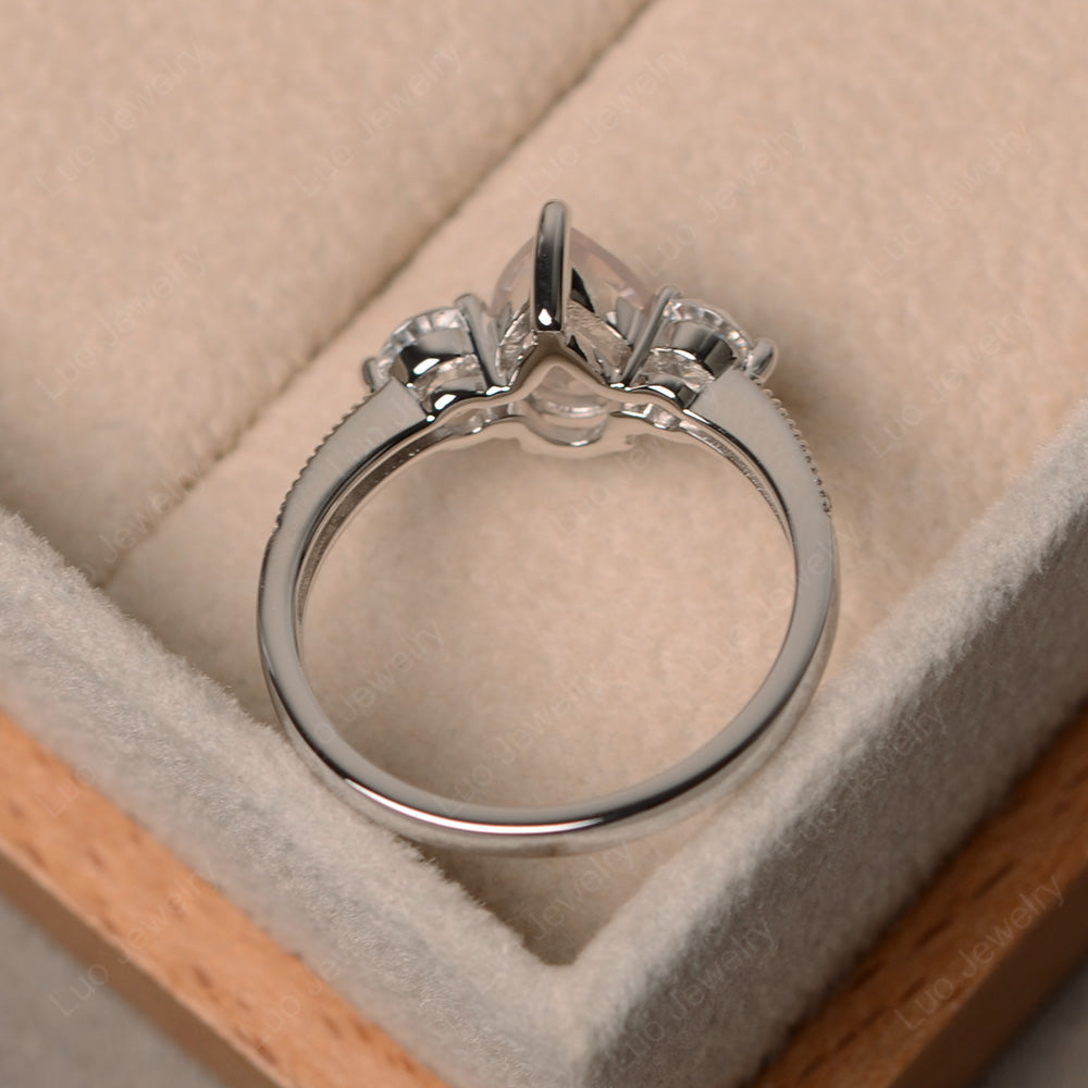 Pear Shaped Rose Quartz Engagement Rings - LUO Jewelry