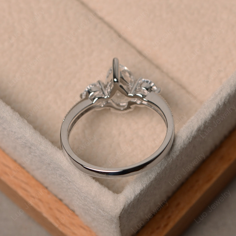 Pear Shaped White Topaz Engagement Rings - LUO Jewelry
