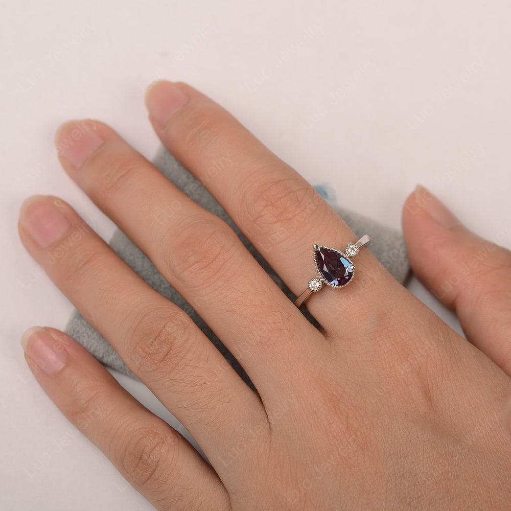 Vintage Pear Shaped Alexandrite Ring - LUO Jewelry