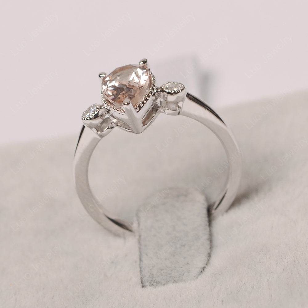 Vintage Pear Shaped Morganite Ring - LUO Jewelry