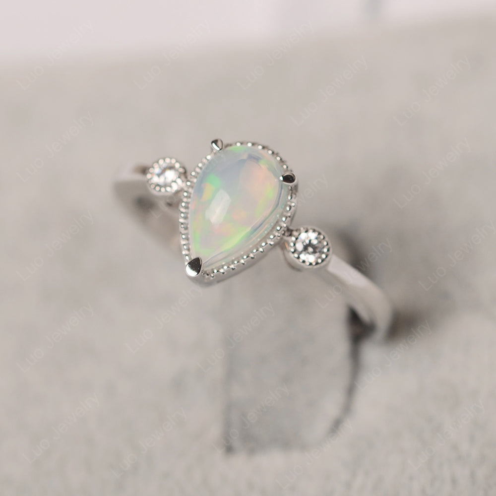 Vintage Pear Shaped Opal Ring - LUO Jewelry