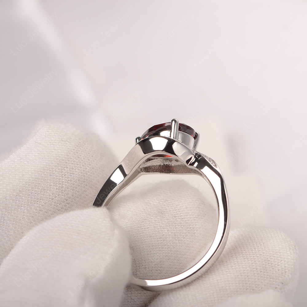 East West Pear Garnet Engagement Ring Gold - LUO Jewelry