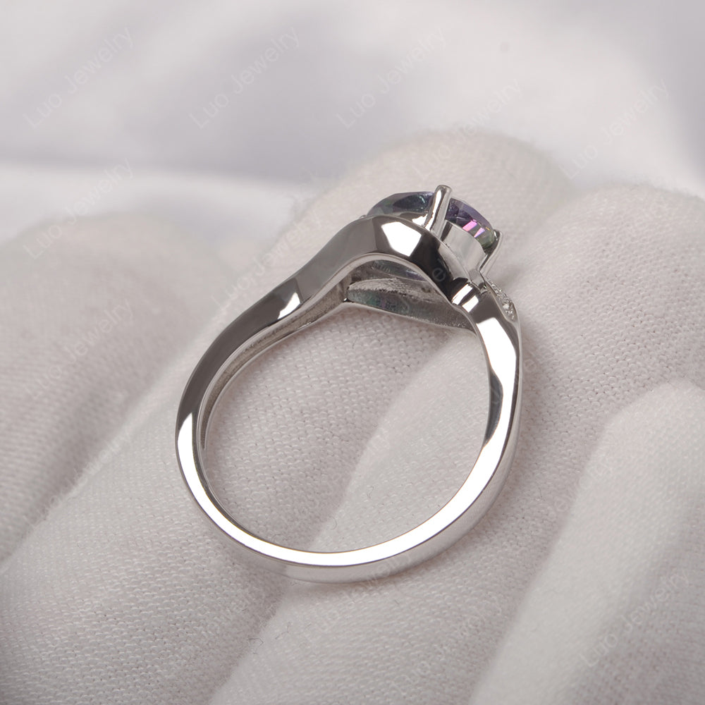 East West Pear Mystic Topaz Engagement Ring Gold - LUO Jewelry