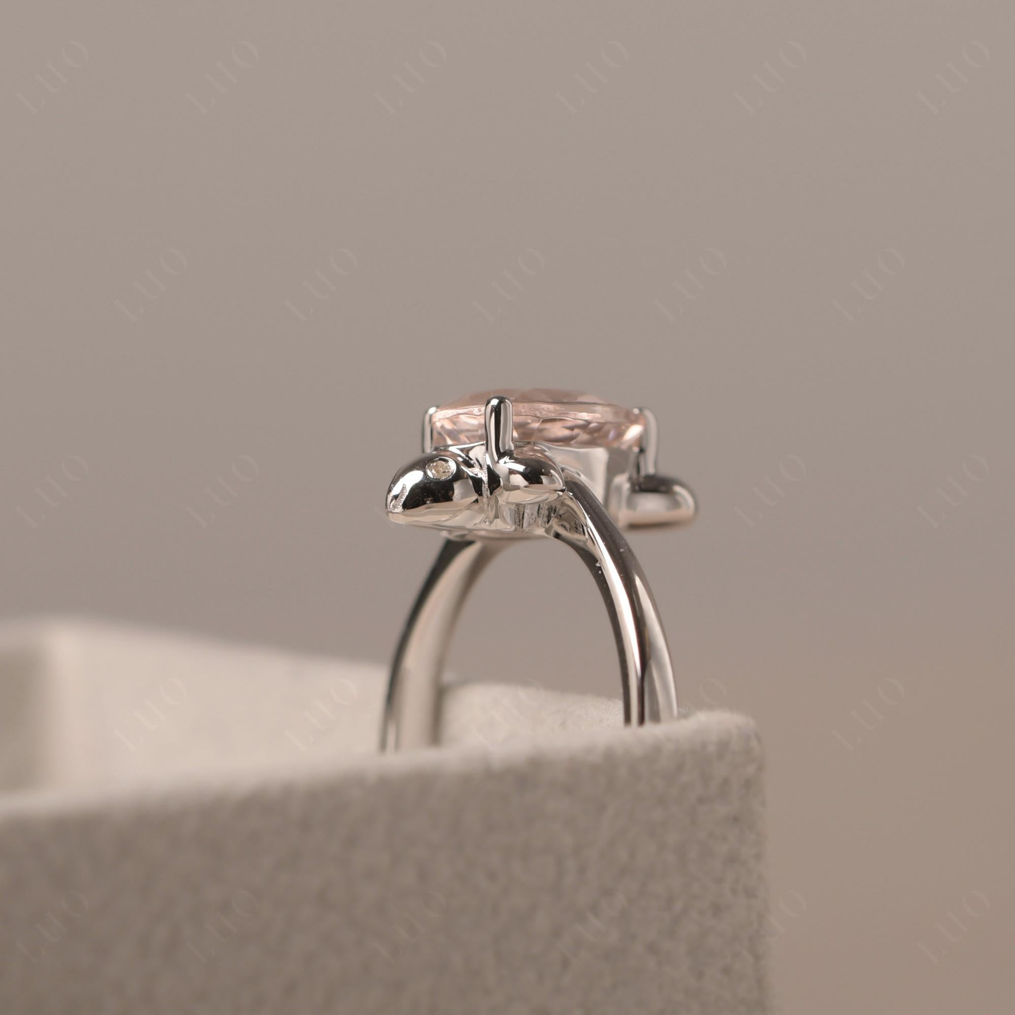 Pear Shaped Morganite Sea Lion Ring - LUO Jewelry