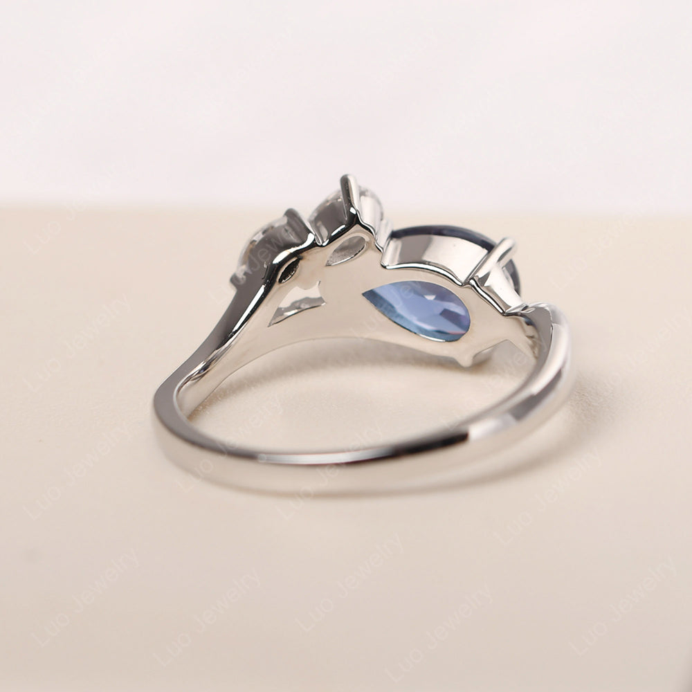 Pear Shaped Horizontal Alexandrite Ring - LUO Jewelry