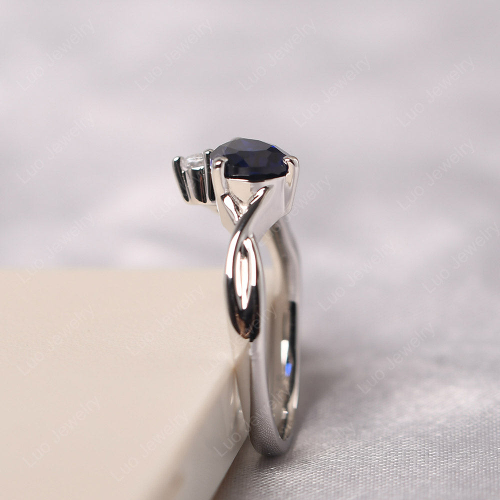 Pear Shaped Horizontal Sapphire Ring - LUO Jewelry