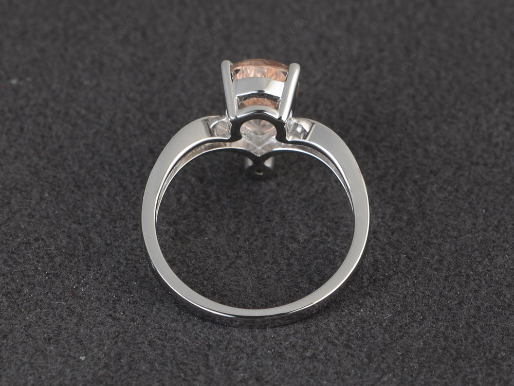 Unique Pear Shaped Morganite Ring Art Deco - LUO Jewelry