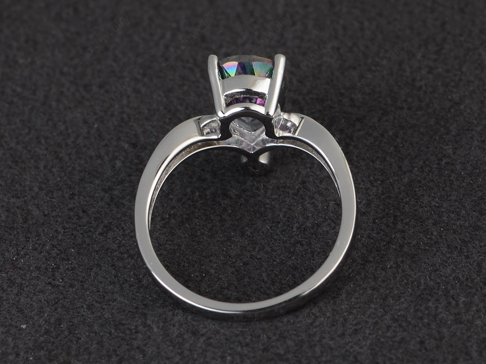 Unique Pear Shaped Mystic Topaz Ring Art Deco - LUO Jewelry