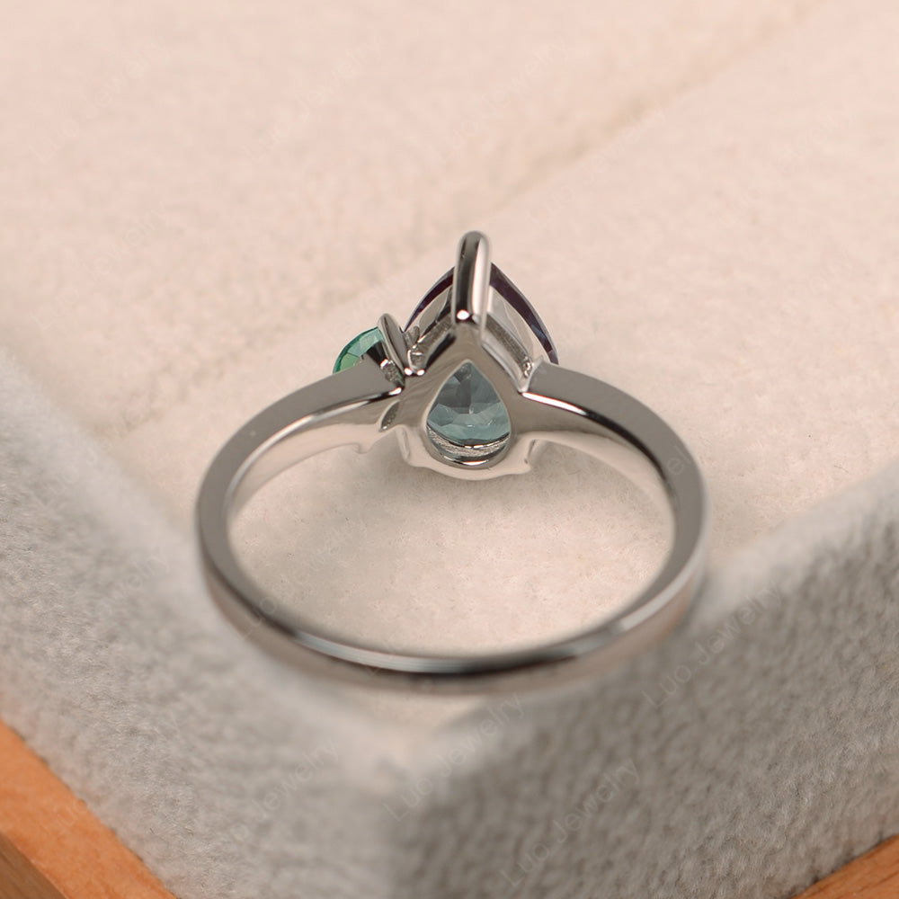 Unique Pear Shaped Alexandrite Wedding Ring - LUO Jewelry
