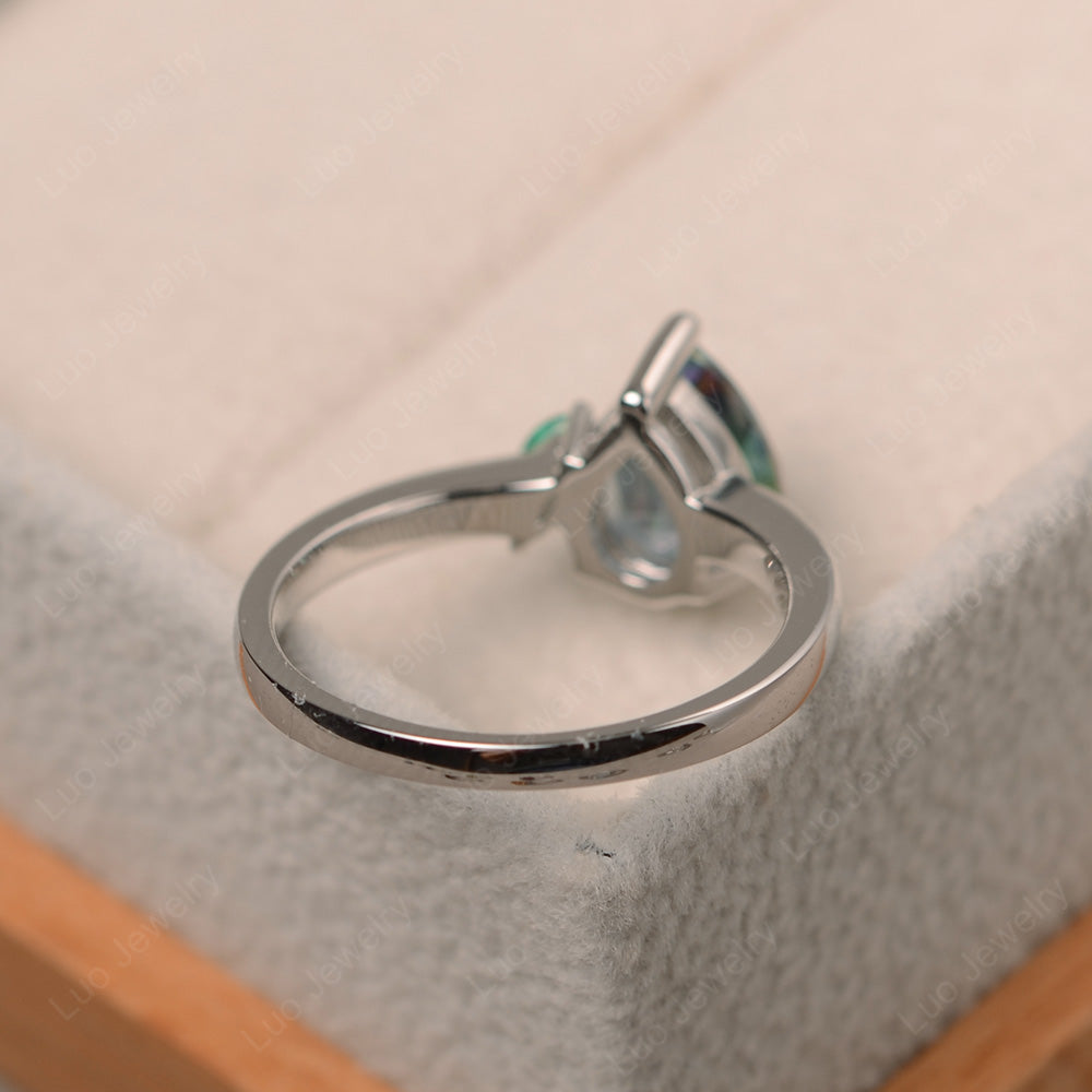 Unique Pear Shaped Mystic Topaz Wedding Ring - LUO Jewelry