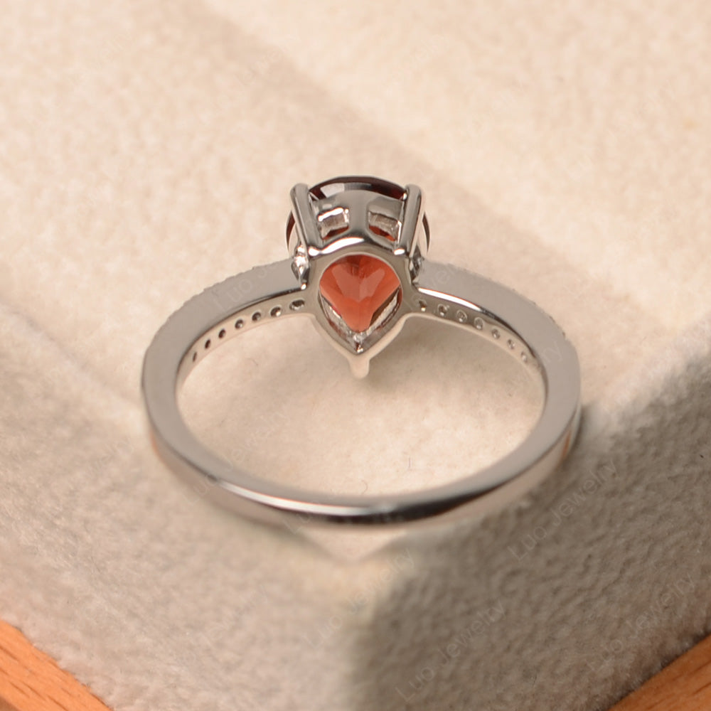 Teardrop Garnet Engagement Ring - LUO Jewelry