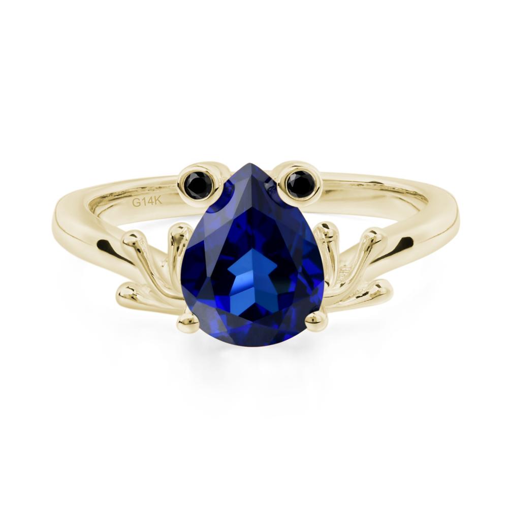 Sapphire Ring Frog Engagement Ring - LUO Jewelry #metal_14k yellow gold