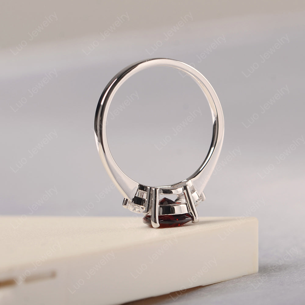 Garnet Ring Teardrop Wedding Ring Rose Gold - LUO Jewelry