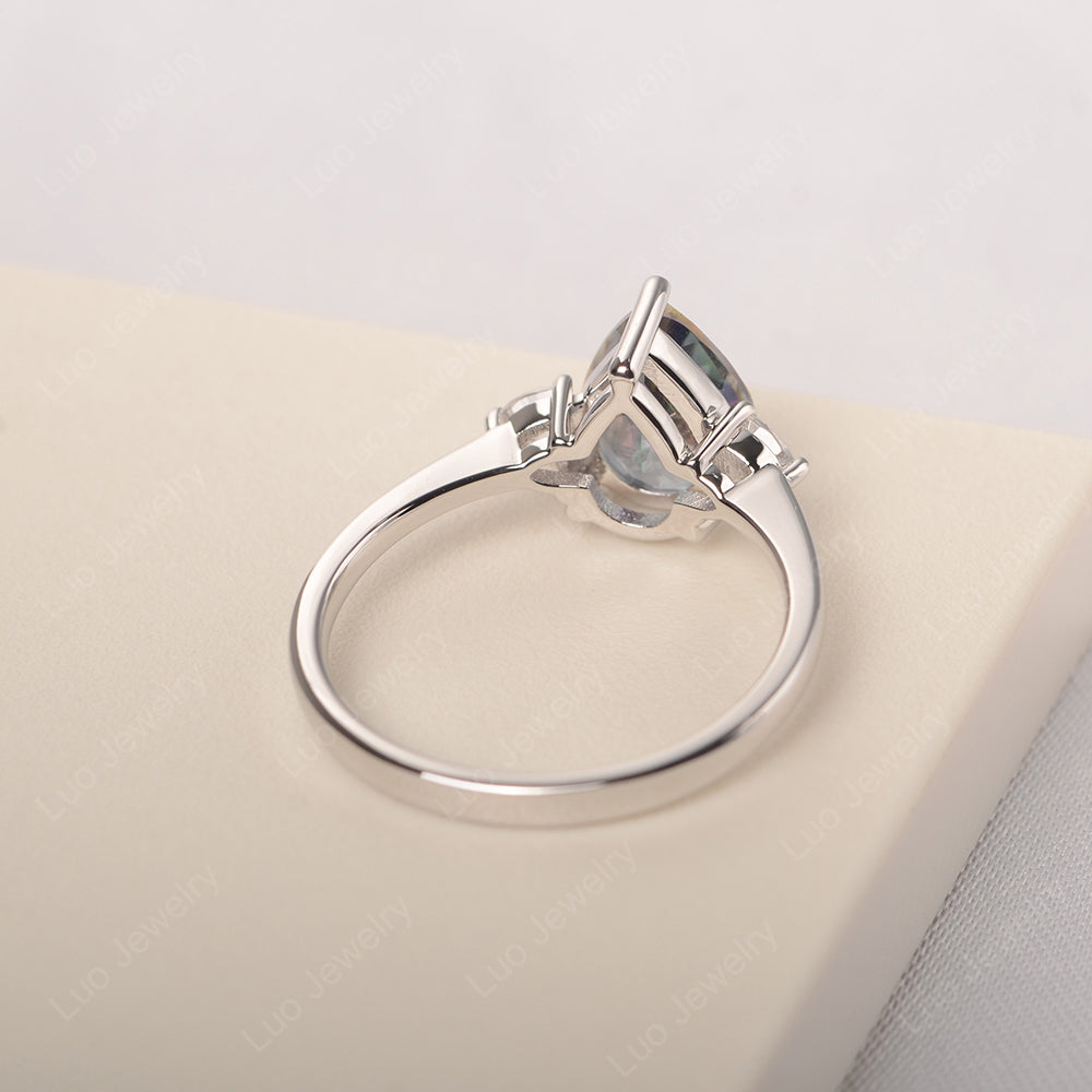 Mystic Topaz Ring Teardrop Wedding Ring Rose Gold - LUO Jewelry