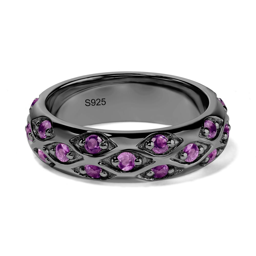 Amethyst Wide Band Eternity Ring - LUO Jewelry #metal_black finish sterling silver