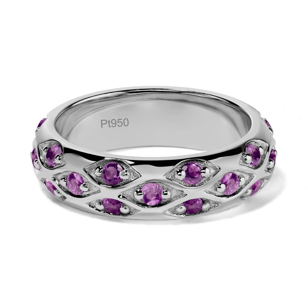 Amethyst Wide Band Eternity Ring - LUO Jewelry #metal_platinum