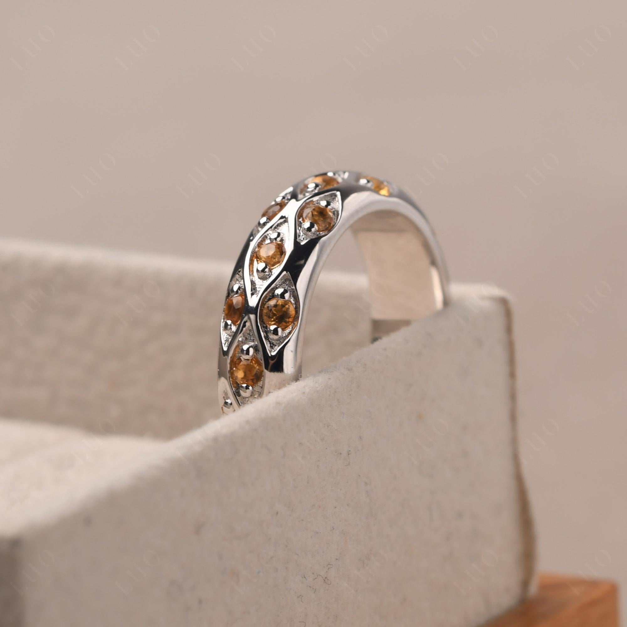 Citrine Wide Band Eternity Ring - LUO Jewelry