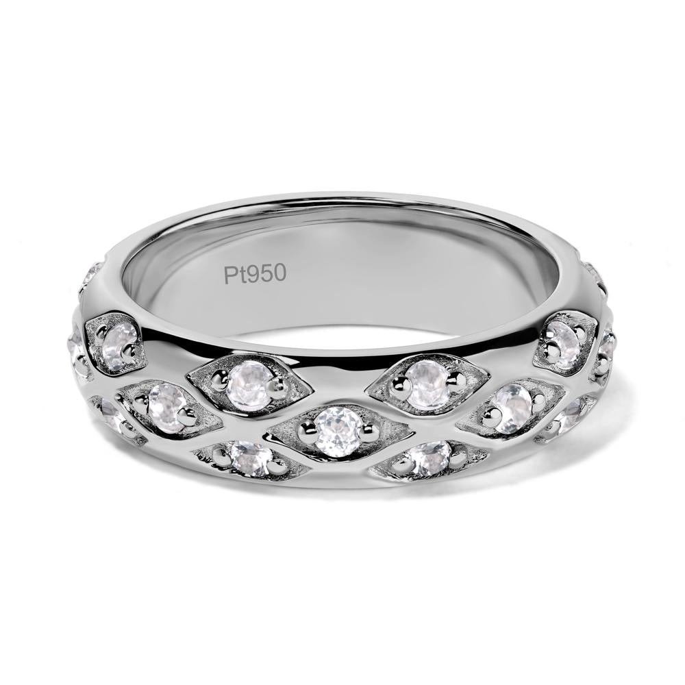 White Topaz Wide Band Eternity Ring - LUO Jewelry #metal_platinum