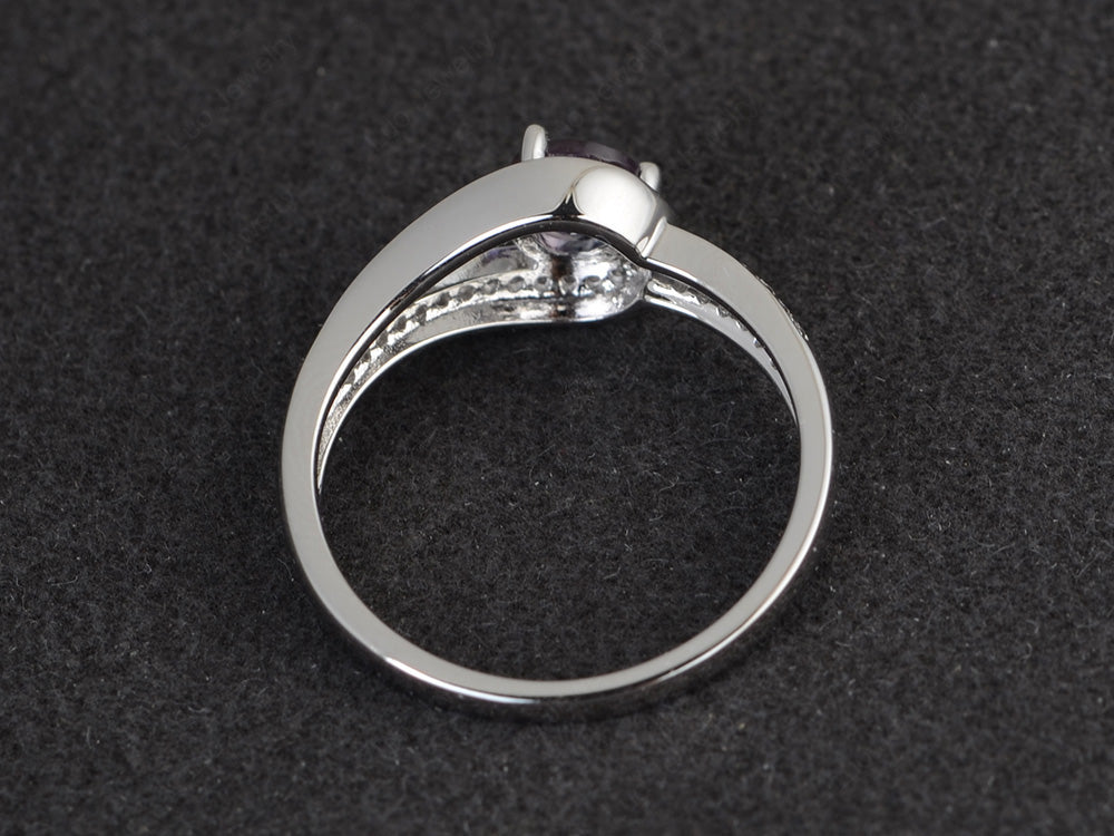 Unique Alexandrite Engagement Ring White Gold - LUO Jewelry