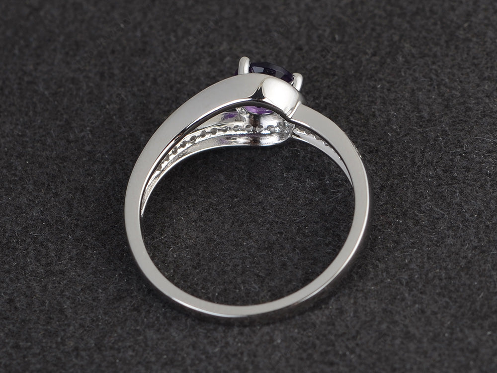 Unique Amethyst Engagement Ring White Gold - LUO Jewelry