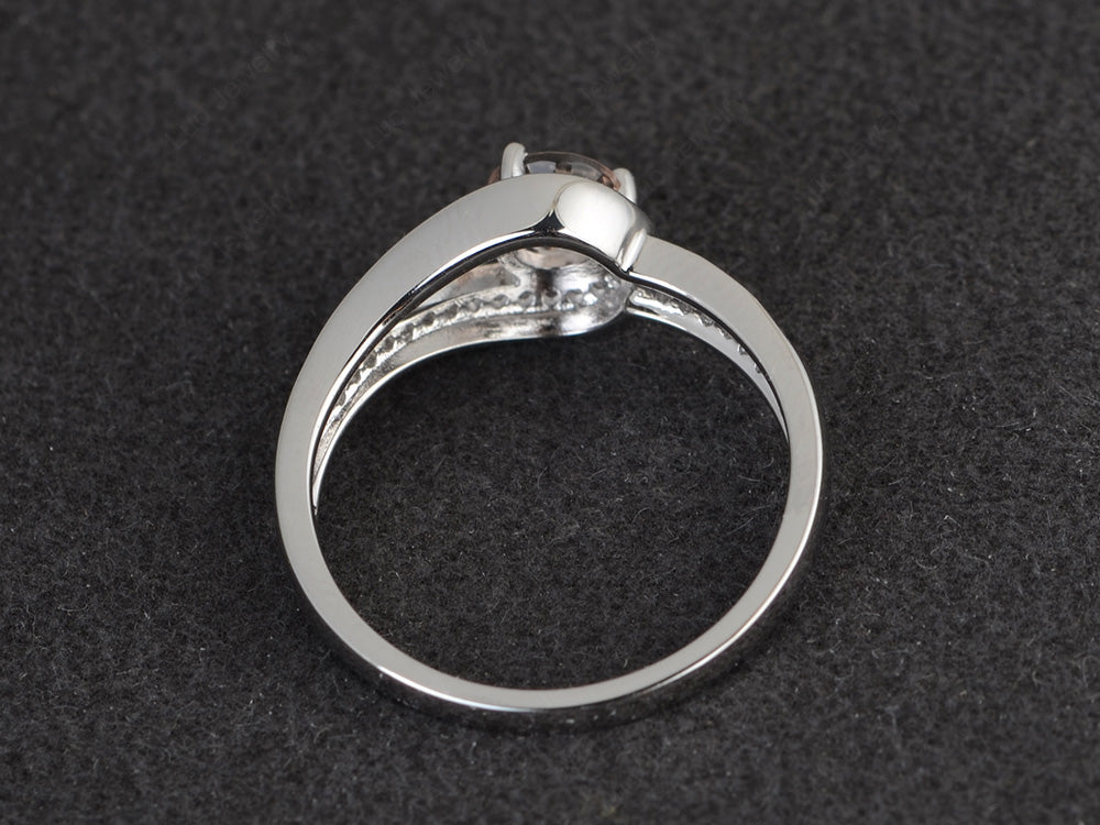 Unique Morganite Engagement Ring White Gold - LUO Jewelry