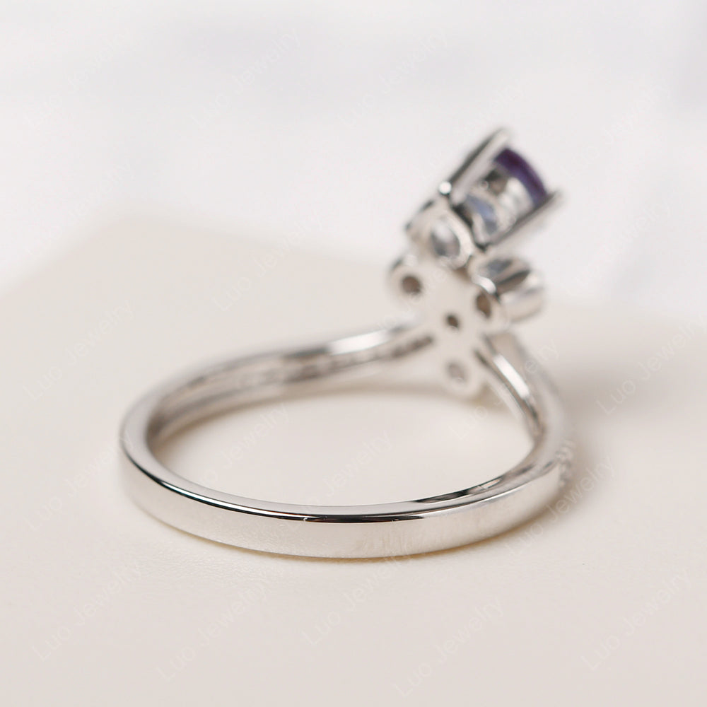 Alexandrite Bridal Set Engagement Ring - LUO Jewelry