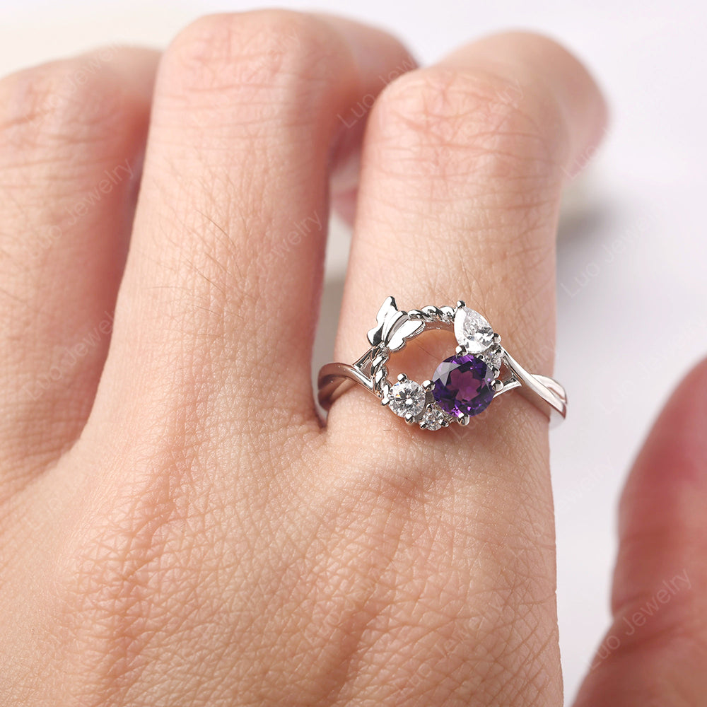 Amethyst Ring Garland Ring - LUO Jewelry