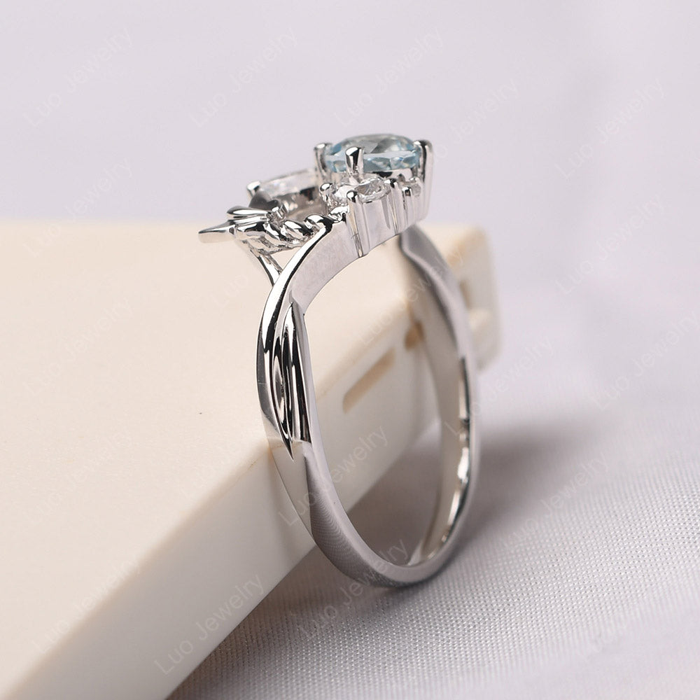 Aquamarine Ring Garland Ring - LUO Jewelry