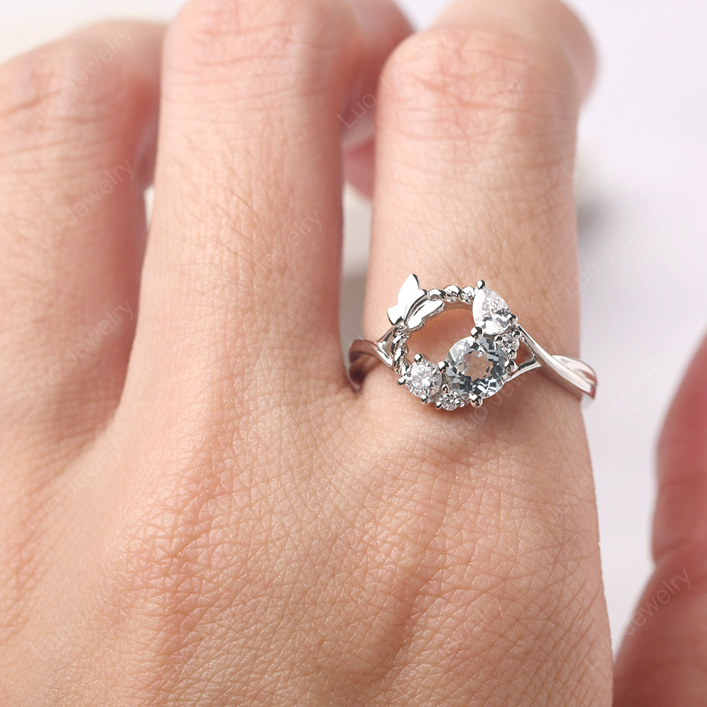 Aquamarine Ring Garland Ring - LUO Jewelry