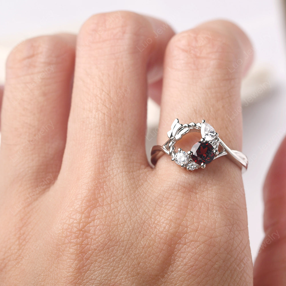 Garnet Ring Garland Ring - LUO Jewelry