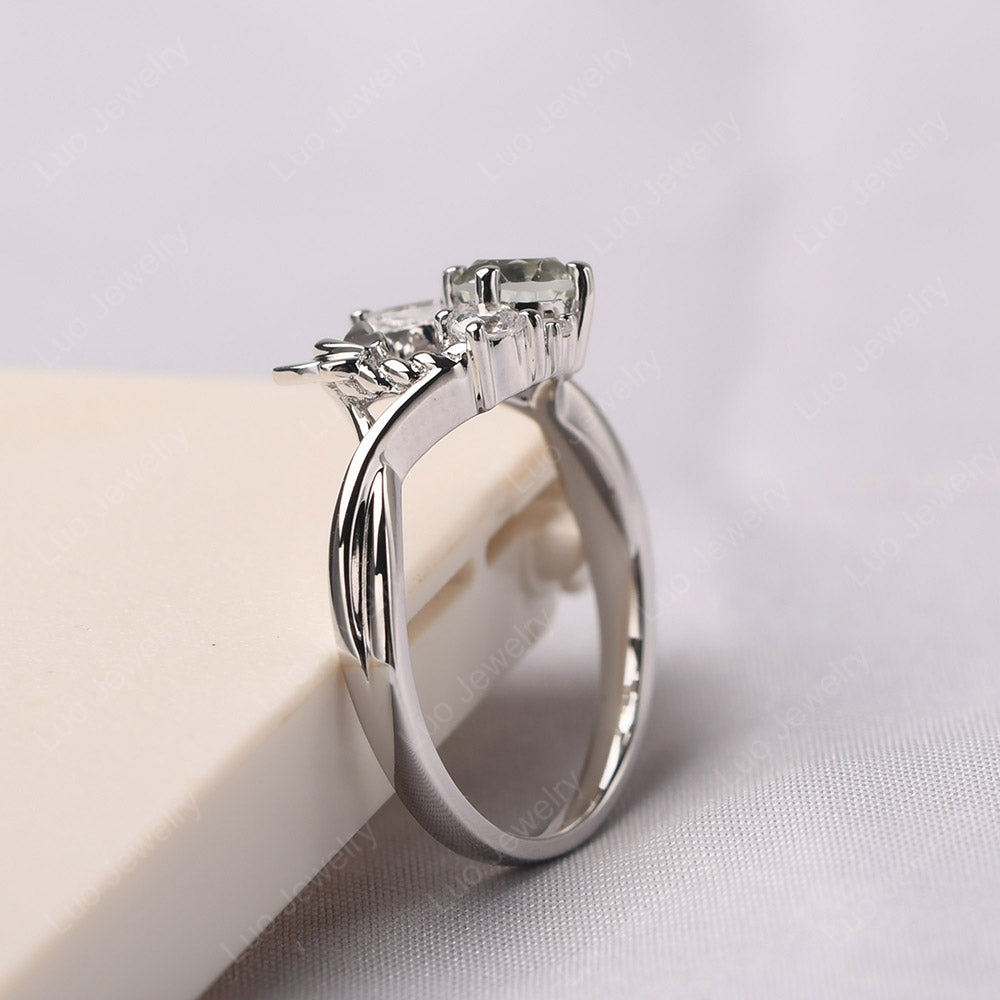 Green Amethyst Ring Garland Ring - LUO Jewelry