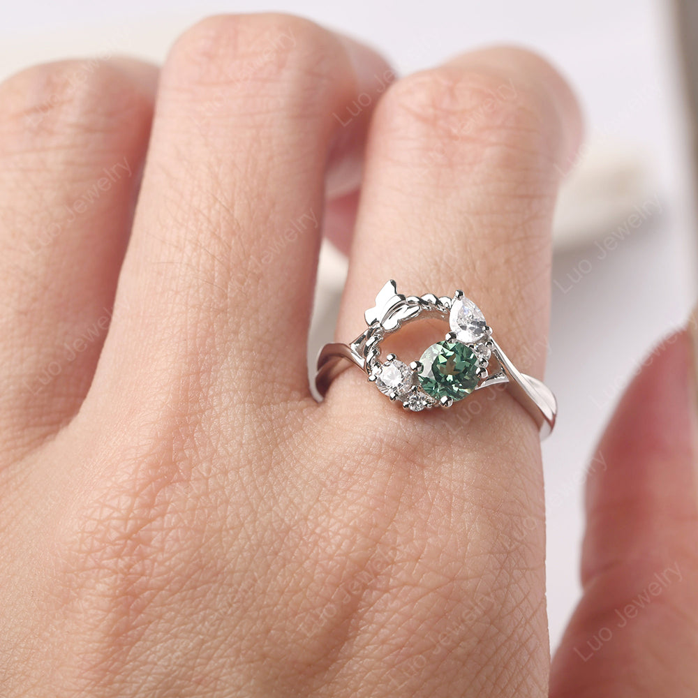 Green Sapphire Ring Garland Ring - LUO Jewelry